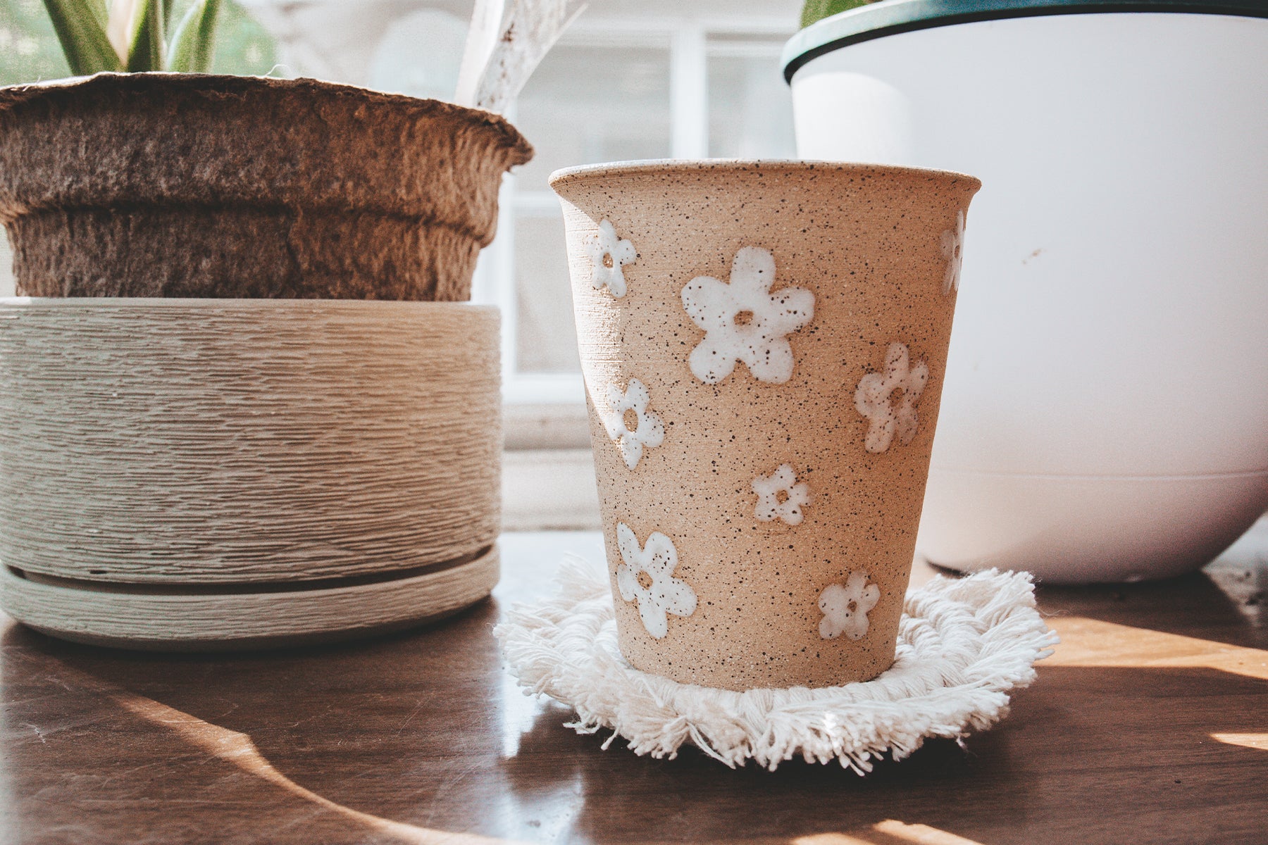 daisy ceramic tumbler