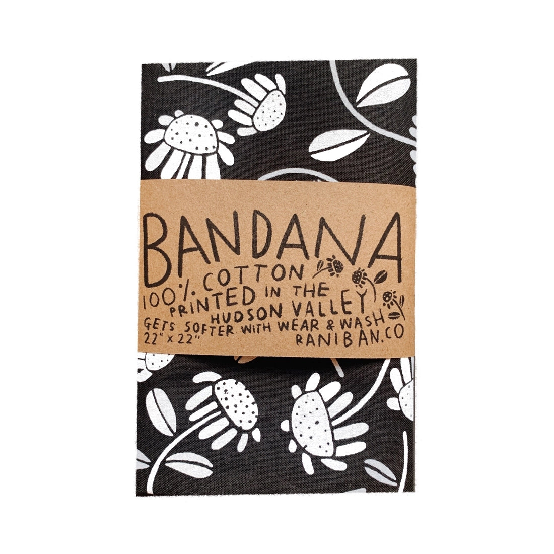 hand printed daisy bandana