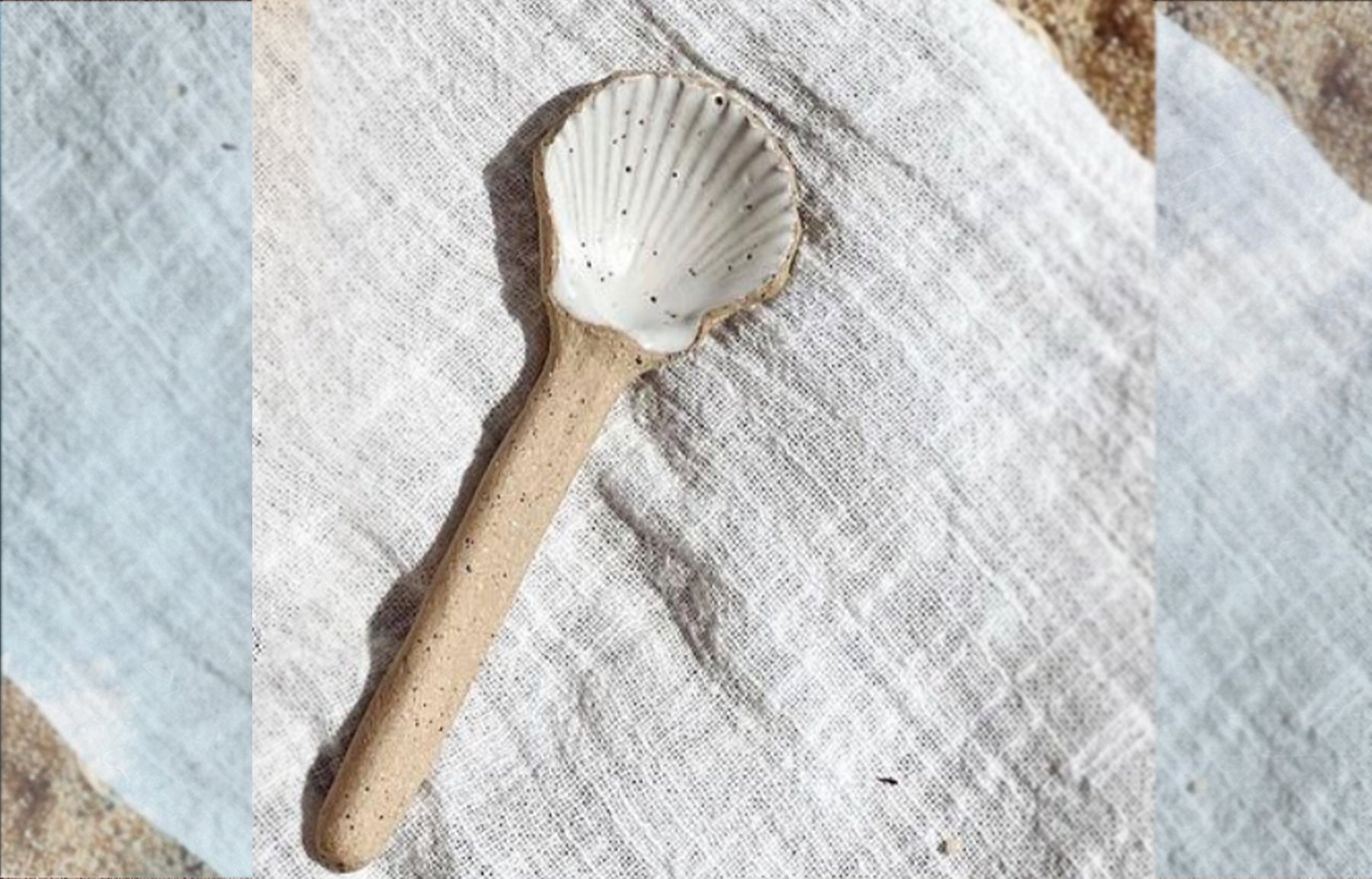 ceramic seashell spoon